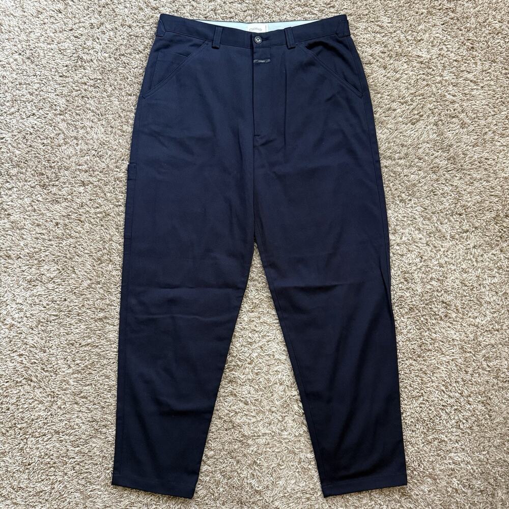 CLOSED Dark Navy Blue Tapered Cotton Officer Chino Dress Pants Men’s Size 34